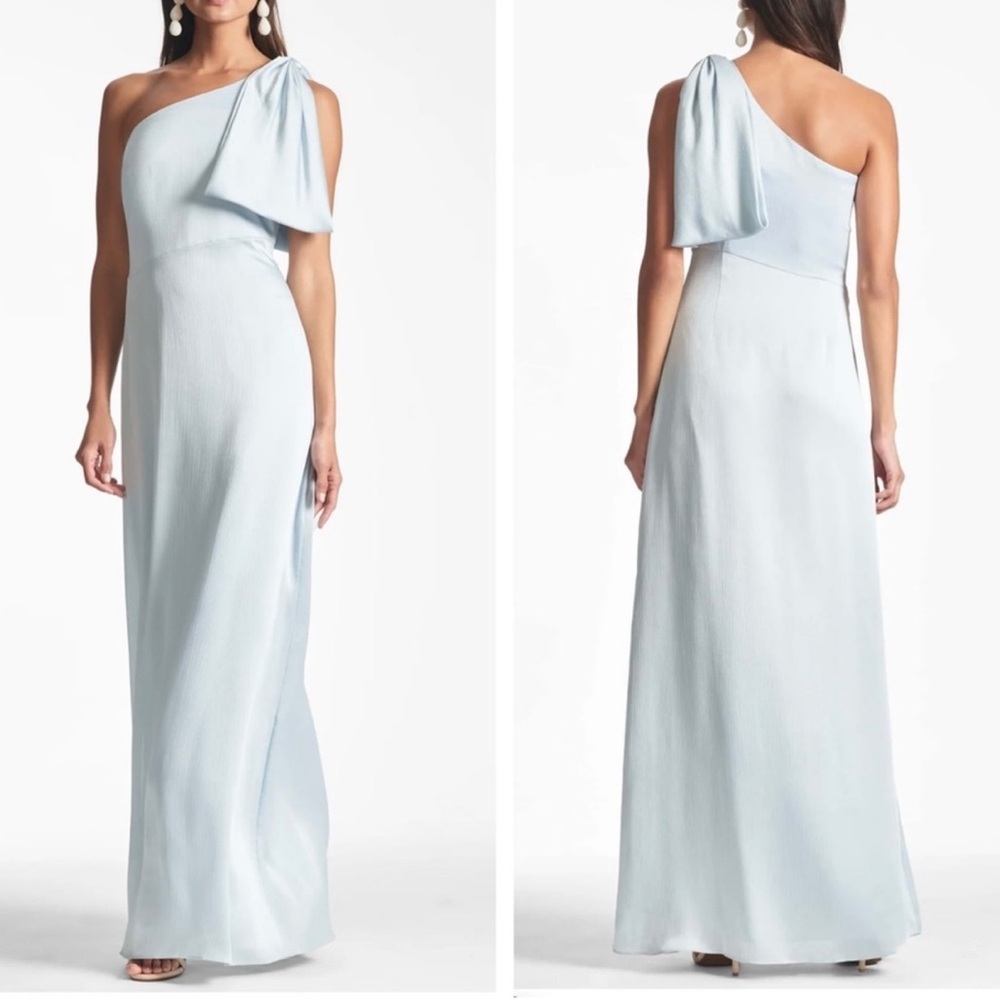Sachin + Babi One-Shoulder Pale Blue Evening Gown
